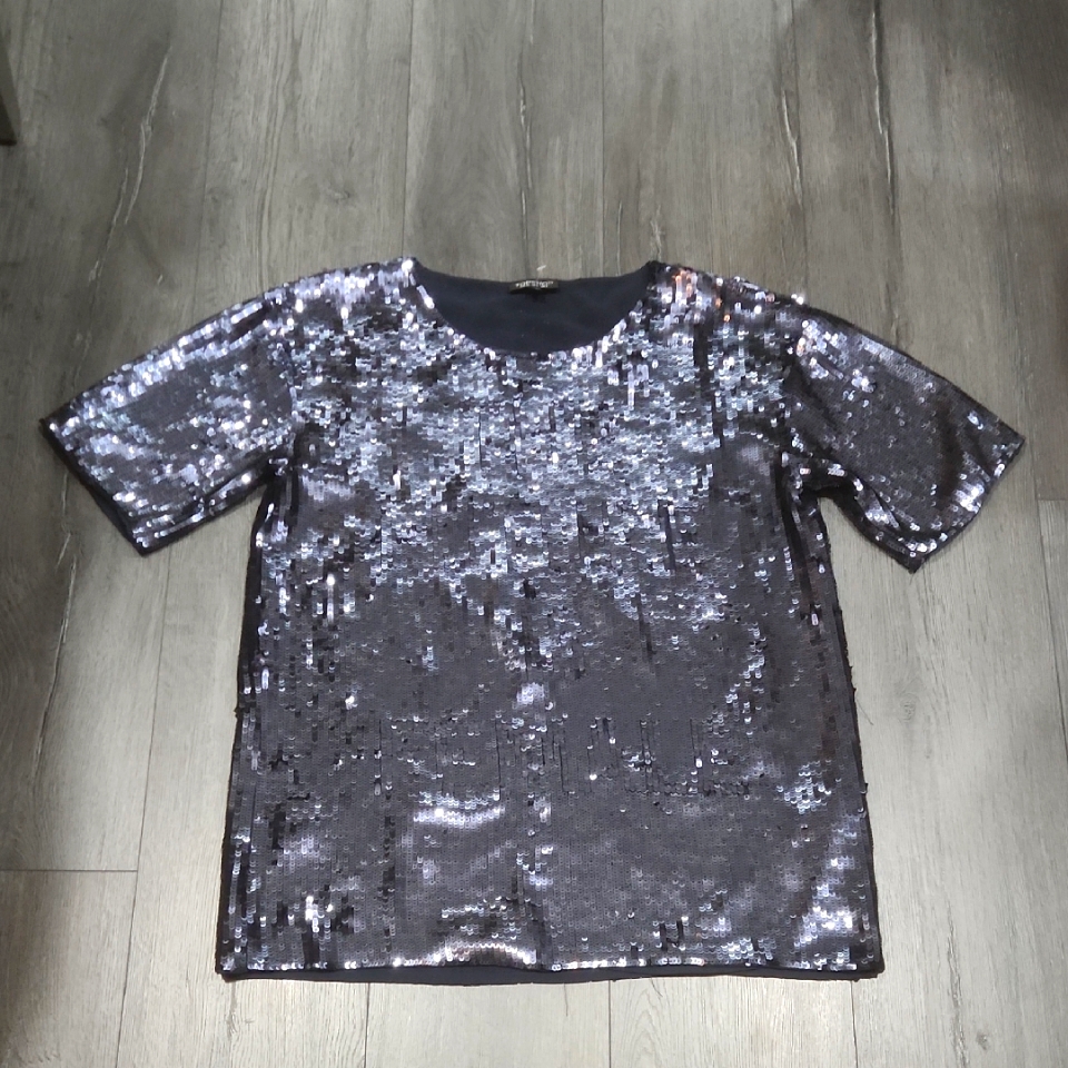 Top Shop Women Blue Sequintop